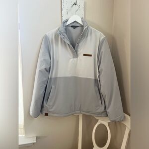 SIMPLY SOUTHERN Gray Pullover Jacket; Women Size Large Quarter-snap pullover NWT